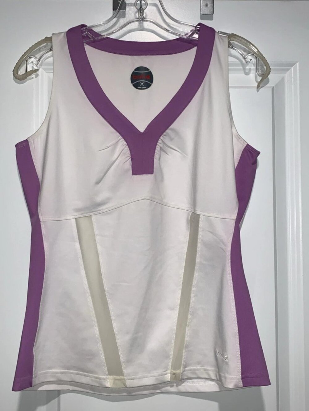 Bolle Tank Top Sports Top, Women’s Medium, Gym, Tennis, Pickleball, White,purple